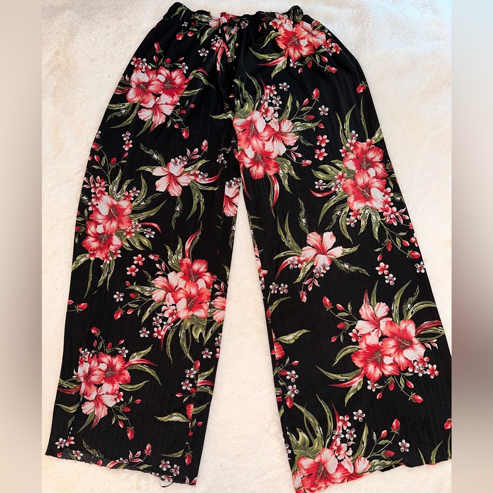 Floral Wide Leg Pants